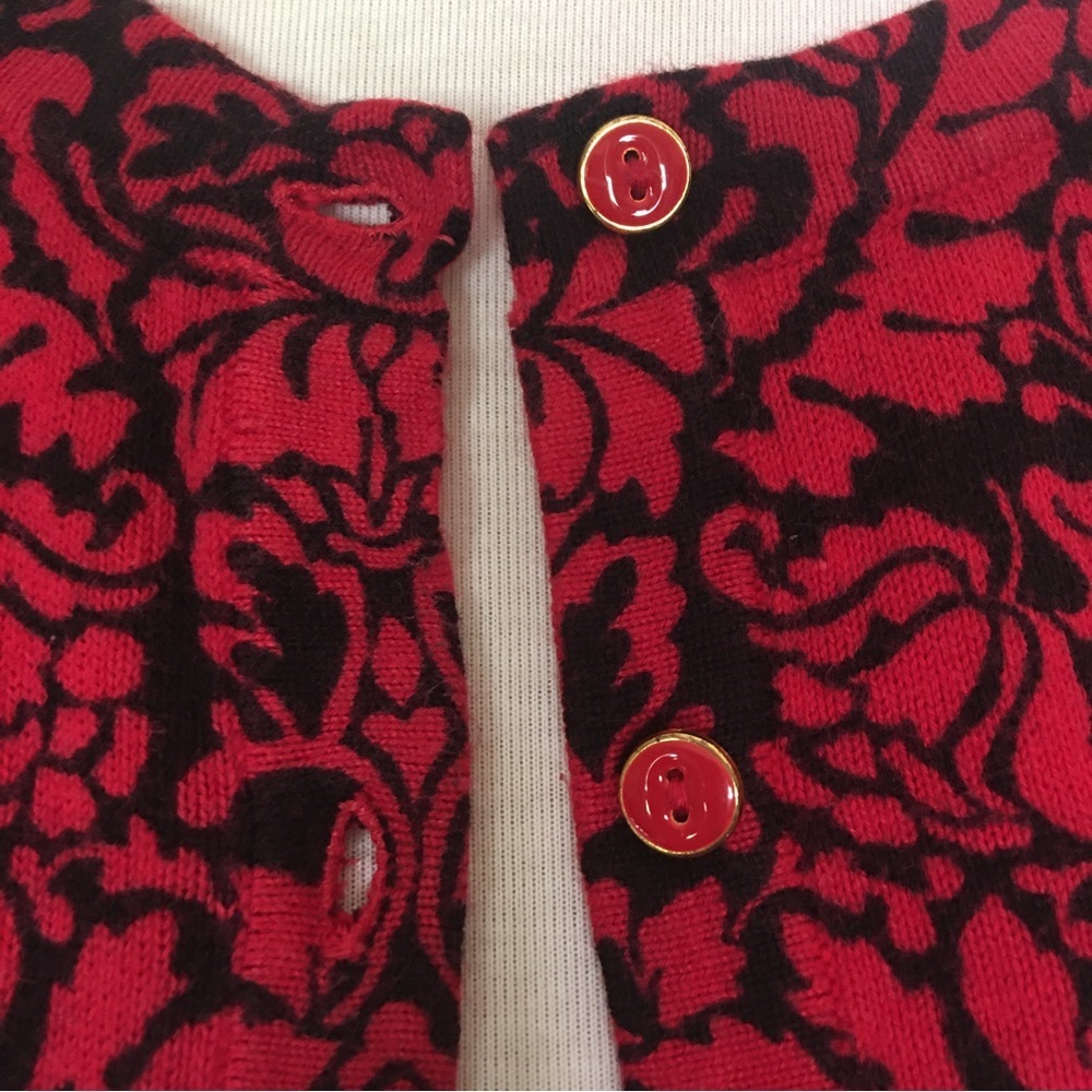 Basic Editions Button Down Cardigan In Red And Bl… - image 6